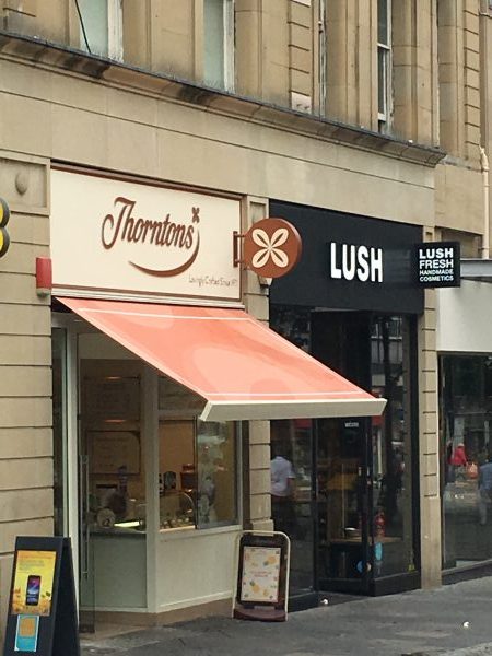 Thorntons branded awning